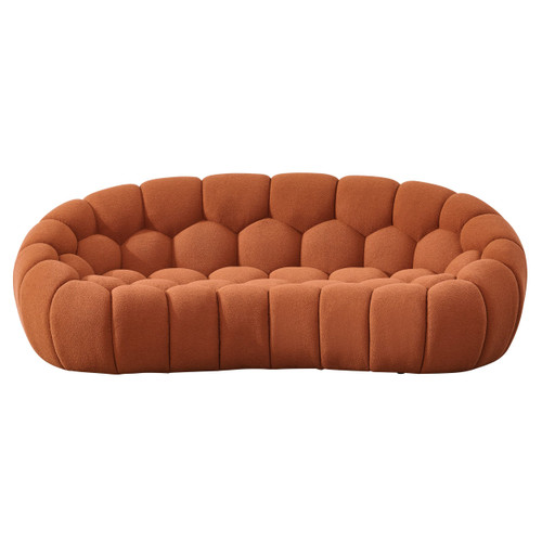 Yolonda - Modern Curved Orange Fabric Loveseat / VGEV2126C-LOVE-C-09