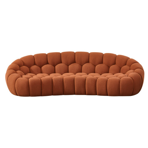 Yolonda - Modern Curved Orange Fabric Sofa / VGEV2126C-SOFA-C-09