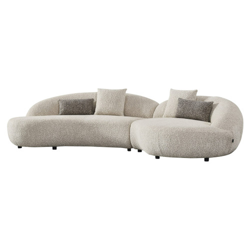 Delvan - Contemporary Beige Fabric Right Facing Chaise Sectional Sofa / VGEV-25158-BGE