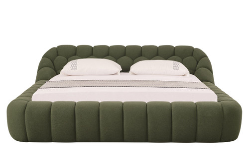 Queen Yolonda - Modern Green Fabric Bed / VGEV-A127-BED-GRN-Q