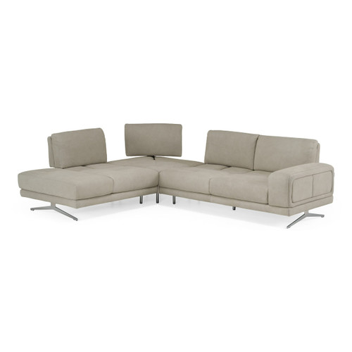 Mood - Italian Light Grey Leather Left Facing Sectional Sofa / VGDT-MOOD-LAF-LTGRY