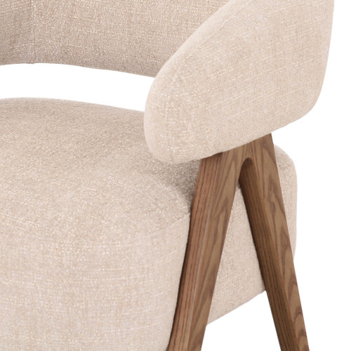 Brock - Mid-Century Modern Beige Fabric + Ash Accent Chair / VGOD-ZW-25165-BGE