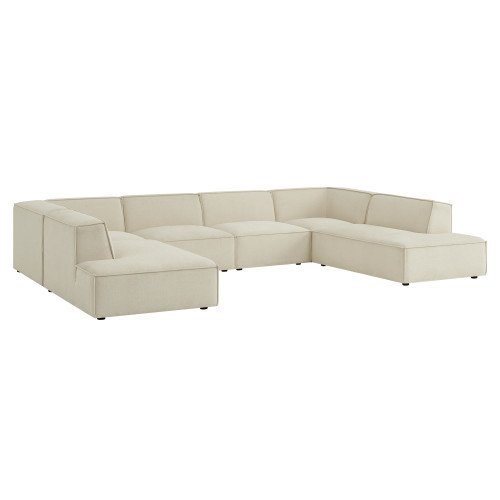 Restore 6-Piece Performance Fabric Upholstered U-Shaped Sectional Sofa by Modway / EEI-7415
