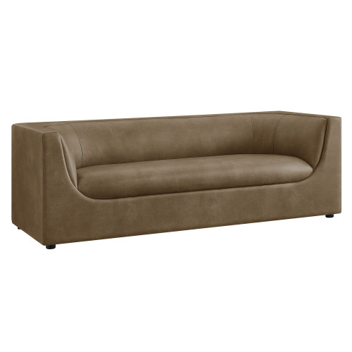 Hilda 86" Curved Back Vegan Leather Sofa by Modway / EEI-7567