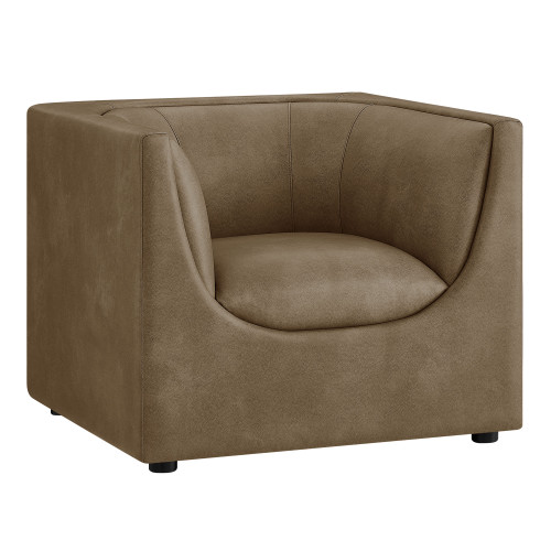 Hilda Curved Back Vegan Leather Armchair by Modway / EEI-7569