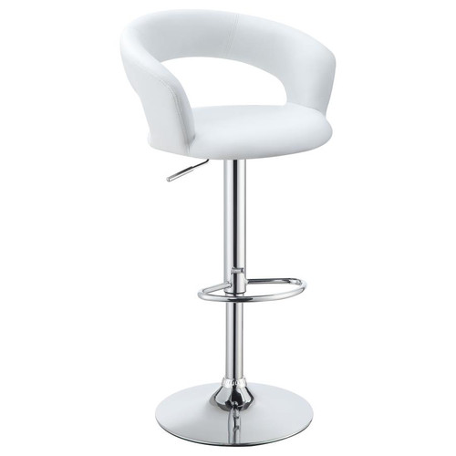 Barraza 29-inch Adjustable Height Bar Stool White and Chrome / CS-120347