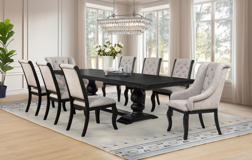 Phelps 9-piece Rectangular Dining Table Set Distressed Noir / CS-121231-S9A