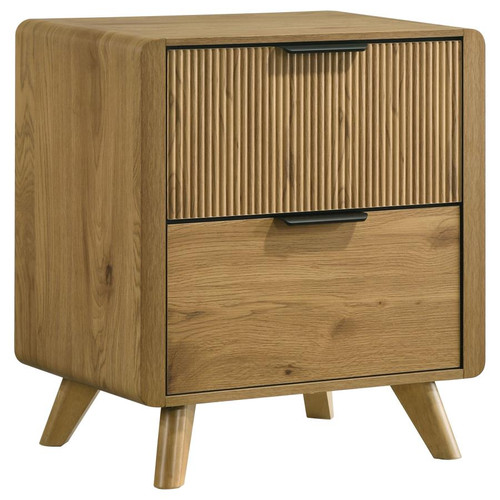 Bennett 2-drawer Bedroom Nightstand Bedside Table Light Oak / CS-222902
