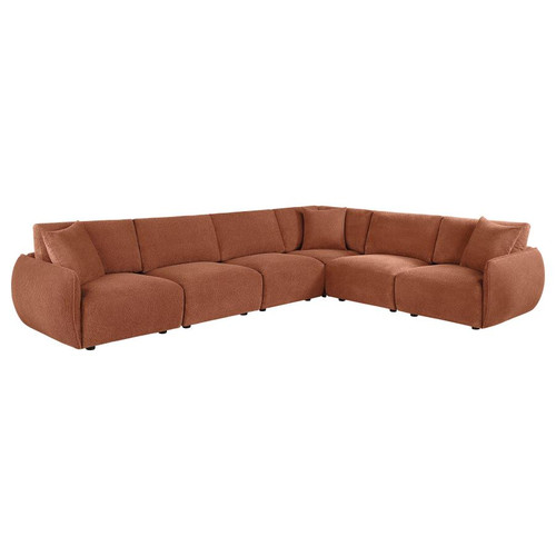 Elysia 6-piece Chenille Upholstered Modular Sectional Sofa Coral / CS-551891-SET