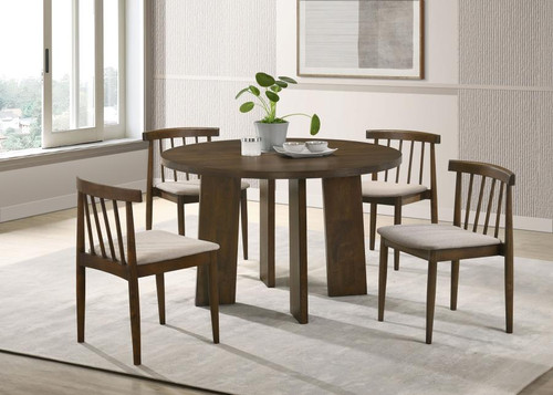 Strouse 5-piece Dining Set Wheat and Walnut / CS-193940WAL-S5A
