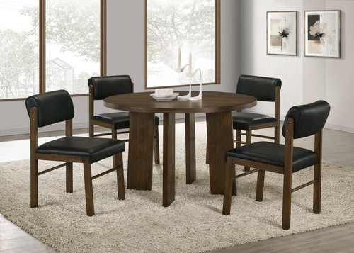 Strouse 5-piece Dining Set Black and Walnut / CS-193940WAL-S5C