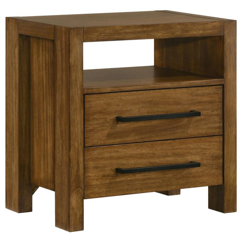 Adderley 2-drawer Nightstand Bedside Table Warm Brown / CS-215852