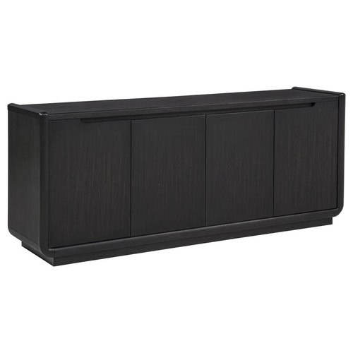 Leandro 72-inch 4-door TV Stand Media Console Burnished Black / CS-704633