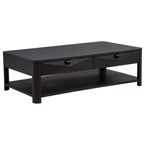 Marcelo Wood Coffee Table with 2 Drawers and Shelf Coffee / CS-736068