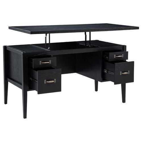 Graham 54-inch 4-drawer Double Pedestal Lift Top Computer Desk Black / CS-800866