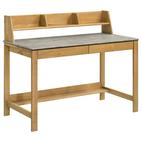 Besler 47-inch SmartTop Writing Desk with Shelf Cement and Natural / CS-801075