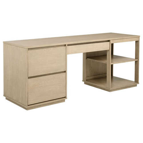 Harkes 75-inch 3-drawer Computer Desk with Adjustable Shelf Light Elm / CS-800797