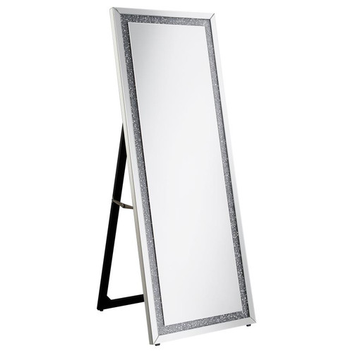Seraphina 24 x 64 Inch Acrylic Framed Standing Mirror Silver / CS-961421