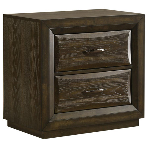 Atlas 2-drawer Bedroom Nightstand Bedside Table Dark Oak / CS-215972