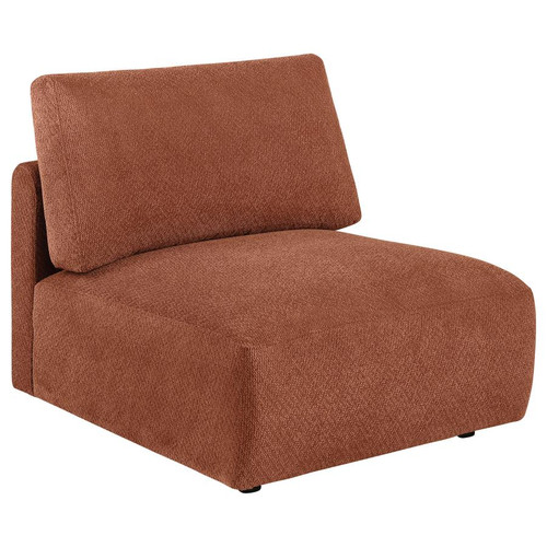 Elysia Chenille Upholstered Modular Armless Chair Coral / CS-551891