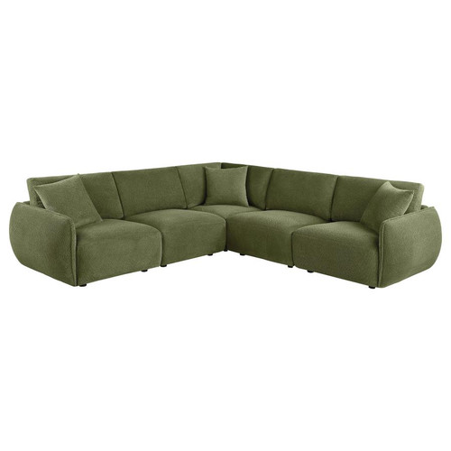 Elysia 5-piece Chenille Upholstered Modular Sectional Sofa Green / CS-551895-SETA