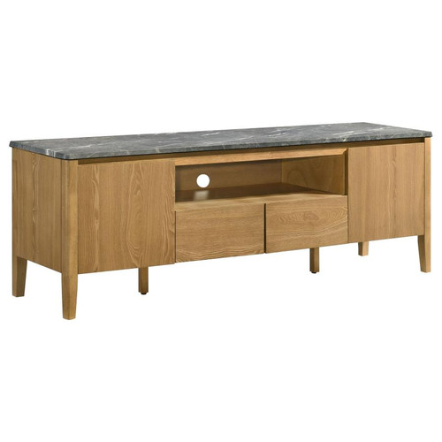 Bradley 63-inch 2-Door SmartTop TV Stand Grey and Natural / CS-706442