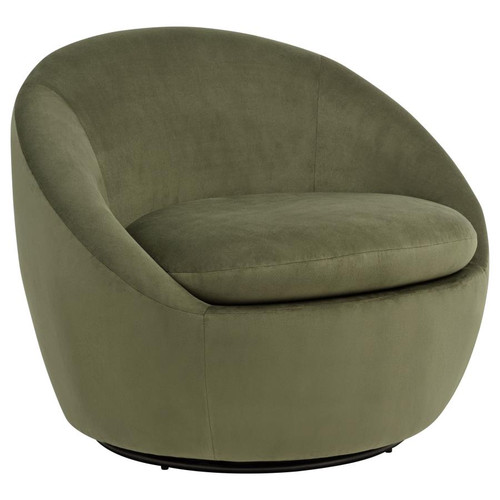 Myernick Velvet Upholstered Swivel Accent Chair Olive / CS-903229