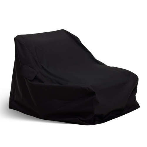 Lanuza - Outdoor Brown + White Stripe Fabric Armless Sofa Seat / VGVK-F2271WO