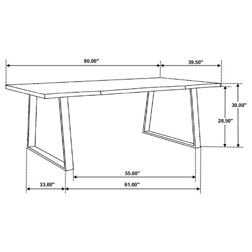 Ditman 80-inch Live Edge Dining Table Grey Sheesham / CS-110181