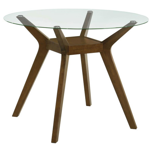Paxton Round 48-inch Glass Top Counter Height Dining Table Brown / CS-122178BG