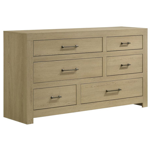 Hendricks 6-drawer Bedroom Dresser Storage Cabinet Light Oak / CS-222653