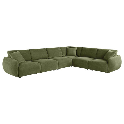 Elysia 6-piece Chenille Upholstered Modular Sectional Sofa Green / CS-551895-SET