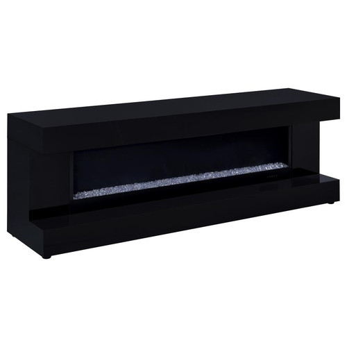 Mallory TV Stand Fireplace Console Bluetooth Speaker Black High Gloss / CS-701803