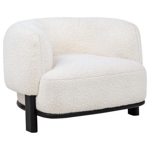 Lawler Upholstered Barrel Back Accent Chair Ivory and Black / CS-901372