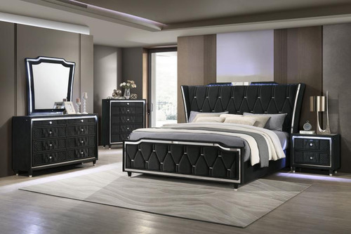 Lorient 5-piece California King Bedroom Set Black / CS-223161KW-S5