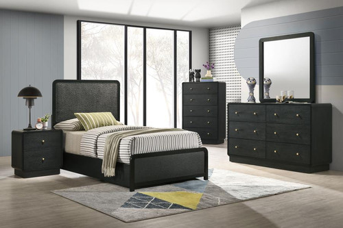 Cavelle 5-piece Twin Bedroom Set Black / CS-223661T-S5
