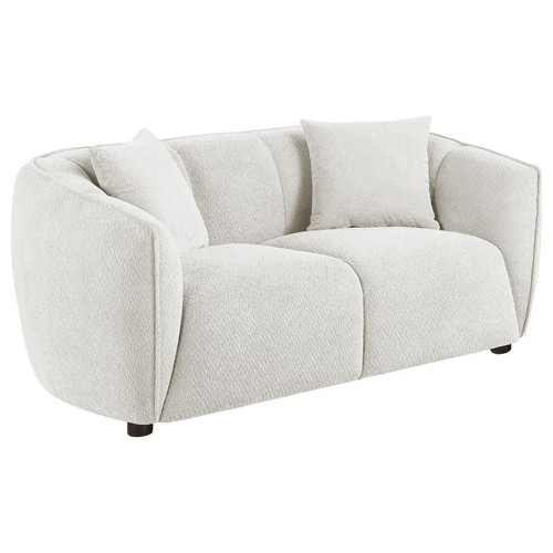 Aleisha Chenille Upholstered Loveseat Ivory / CS-503065