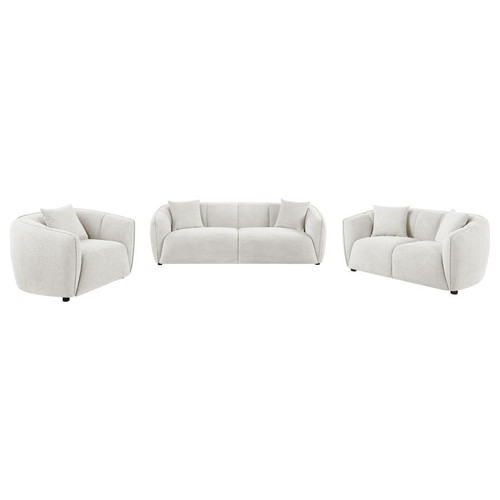 Aleisha 3-piece Chenille Upholstered Sofa Set Ivory / CS-503064-S3