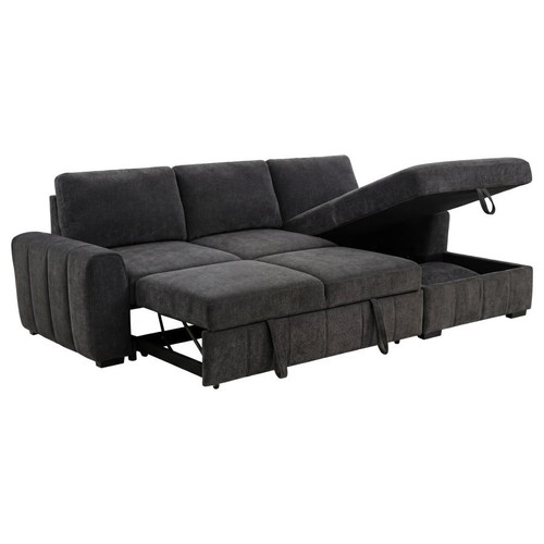 Pastrana Upholstered Sleeper Sectional Sofa RAF Chaise Grey / CS-500359