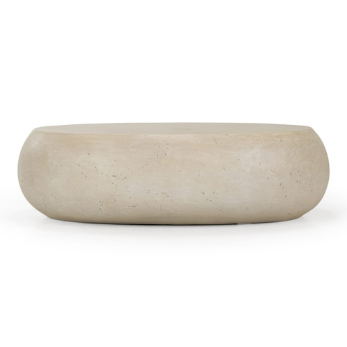 Denny - Modern Beige Fiberform Large Oval Coffee Table / VGGR-675486-PM-SAND