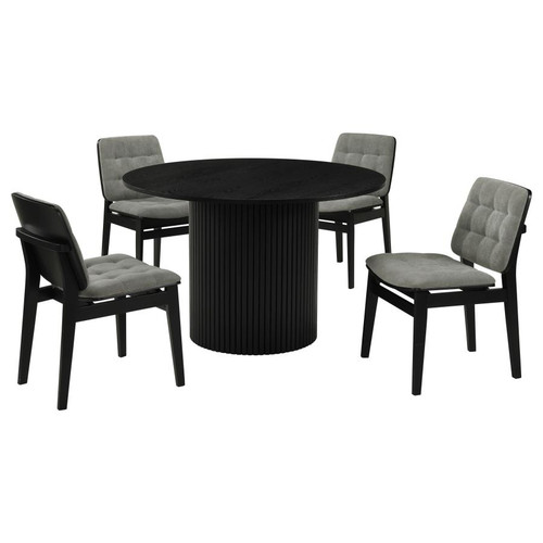 Hamlyn 5-piece Round Wood Dining Set Grey and Black / CS-193930BLK-S5E