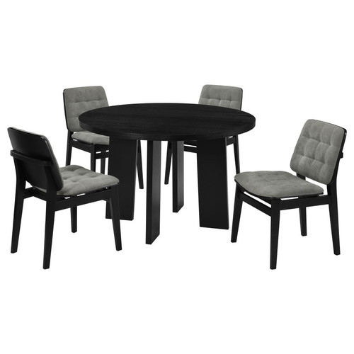 Strouse 5-piece Dining Set Grey and Black / CS-193940BLK-S5E