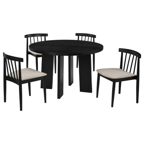 Strouse 5-piece Dining Set Wheat and Black / CS-193940BLK-S5A