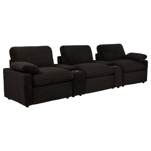 Collins 5-Piece Power Reclining Home Theater Seating Chocolate Brown / CS-610351PT
