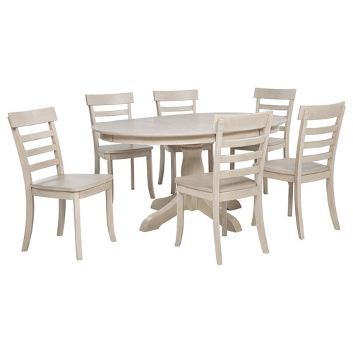 Orrison 7-piece Oval 62-inch Extension Leaf Dining Set Linen / CS-121261-S7