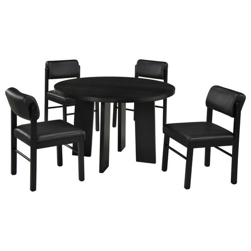 Strouse 5-piece Dining Set Black / CS-193940BLK-S5C