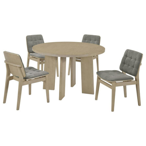 Strouse 5-piece Dining Set Grey and Natural Oak / CS-193940NAT-S5E