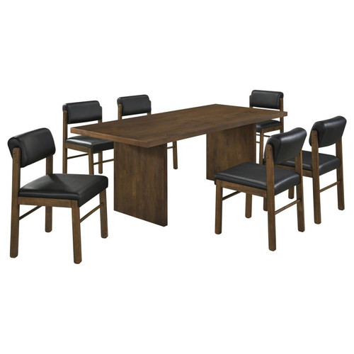 Decker 7-piece 82-inch Rectangular Dining Set Black and Walnut / CS-193951WAL-S7C
