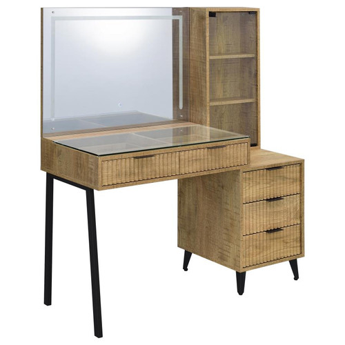 Souza 5-Drawer Makeup Vanity Table With LED Mirror Mango / CS-930283