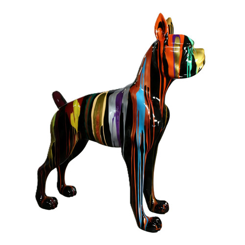 Large Dog - Black + Multi-Color Sculpture / VGTH-H-276-MUL